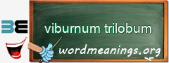 WordMeaning blackboard for viburnum trilobum